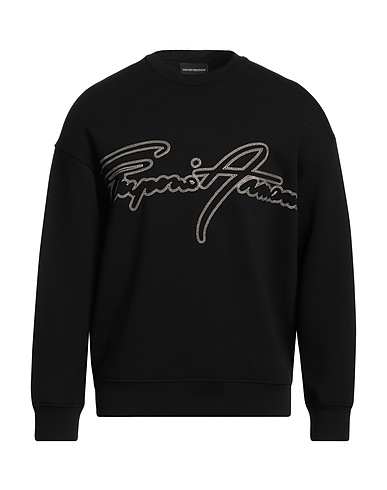 EMPORIO ARMANI Sweatshirt Black 76% Cotton, 18% Polyester, 6% Elastane