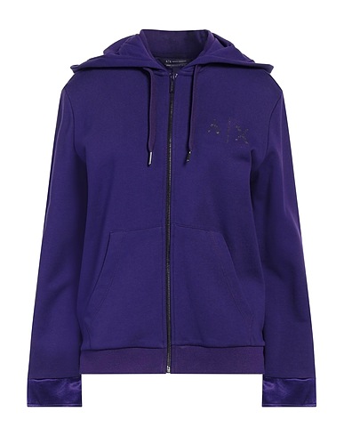 ARMANI EXCHANGE Hooded track jacket  Purple 100% Organic cotton, Elastane