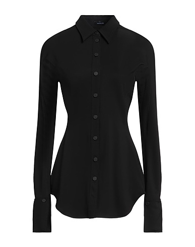 MUGLER Solid color shirts & blouses Black 88% Viscose, 12% Elastane