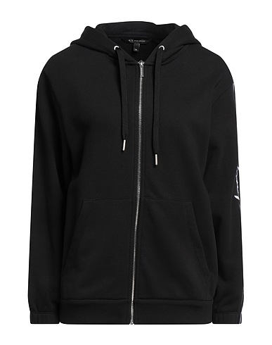 ARMANI EXCHANGE Hooded sweatshirt Black 86% Cotton, 14% Polyester, Elastane