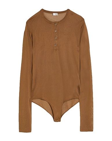 SAINT LAURENT TOPWEAR Camel 100% Viscose, Polyester