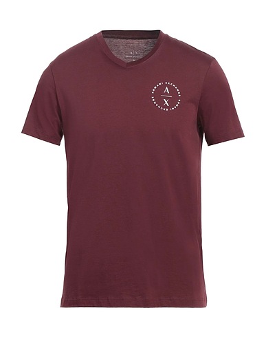 ARMANI EXCHANGE T-shirt Bordeaux 100% Cotone Pima