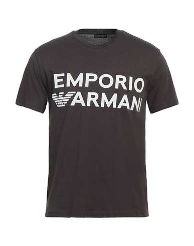 EMPORIO ARMANI ТОПЫ Тёмно-коричневый 100% Хлопок