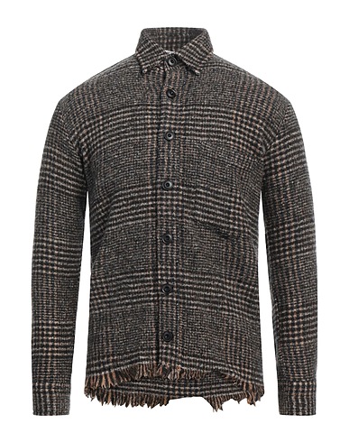 DESTIN Patterned shirt Black 74% Wool, 19% Polyamide, 5% Cashmere, 2% Silk