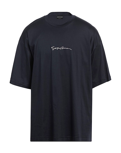GIORGIO ARMANI Basic T-Shirt Midnight blue 100% Cotton