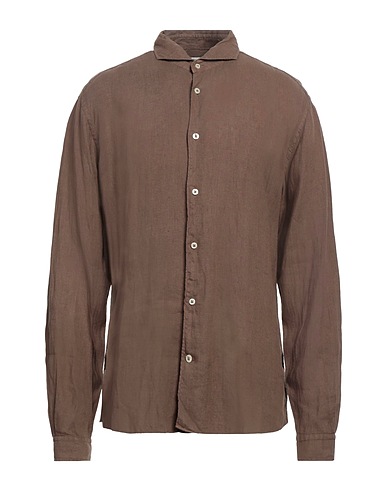 MASTRICAMICIAI Camicia in lino Marrone 100% Lino