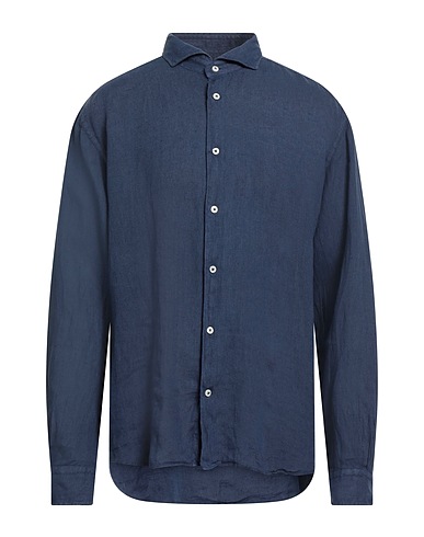 MASTRICAMICIAI Linen shirt Navy blue 100% Linen