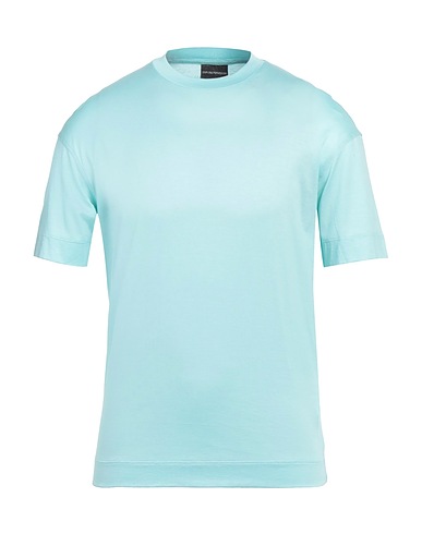 EMPORIO ARMANI Basic T-Shirt Sky blue 70% Lyocell, 30% Cotton