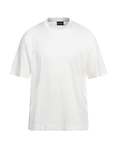 EMPORIO ARMANI Basic T-shirt White 70% Lyocell, 30% Cotton
