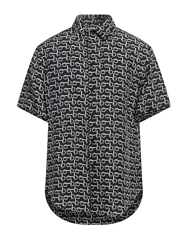 BURBERRY Hemd mit Muster Schwarz 100% Seide