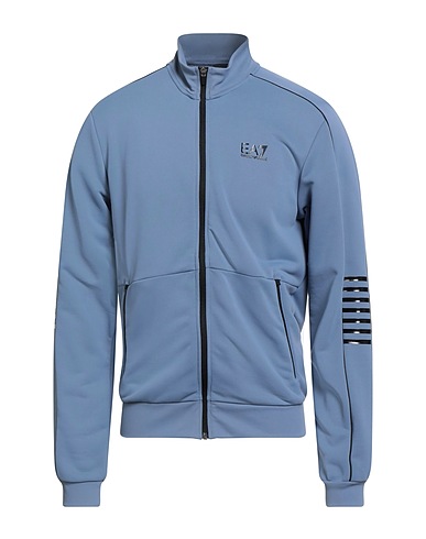 EA7 Sweatshirt Light blue 100% Polyester, Elastane
