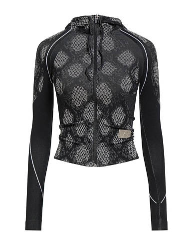 EA7 Hooded sweatshirt Black 55% Polyamide, 39% Polyester, 6% Elastane
