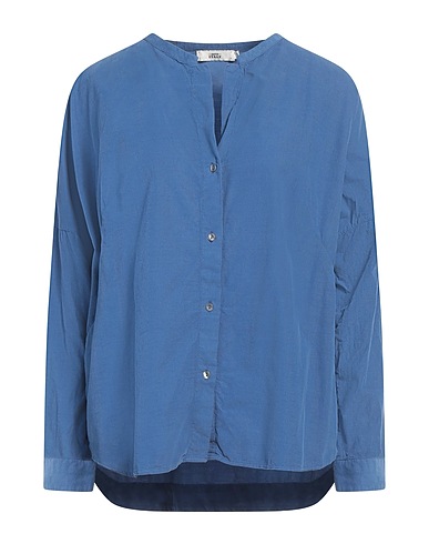 0039 ITALY Solid colour shirts & blouses Blue 98% Cotton, 2% Elastane
