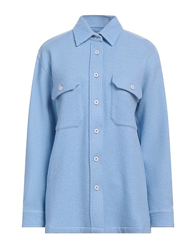 DESTIN Solid color shirts & blouses Sky blue 76% Wool, 14% Cashmere, 10% Polyamide