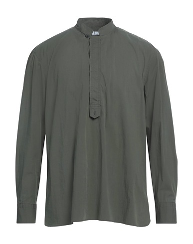 TAGLIATORE Solid color shirt Military green 100% Cotton