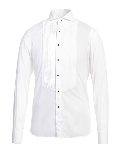 TAGLIATORE Solid colour shirt White 100% Cotton