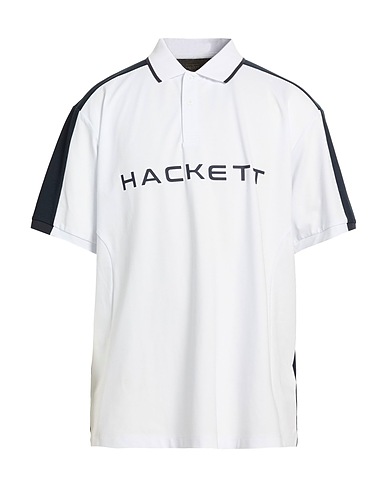 HACKETT Polo shirt SPORT White 54% Cotton, 41% Polyester, 5% Elastane