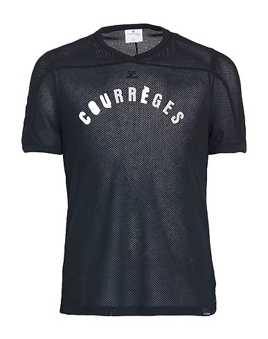 COURRÈGES T-shirt Black 52% Polyester, 48% Cotton