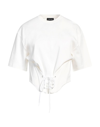 MUGLER T-shirt White 100% Cotton, Polyamide, Elastane