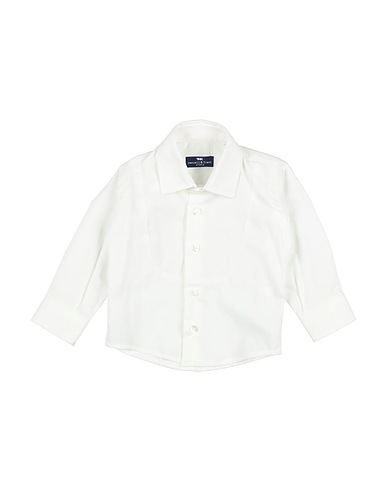 MANUELL & FRANK Camicia tinta unita BIANCO 97% Cotone, 3% Elastan