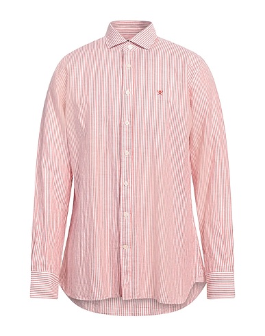HACKETT Gestreiftes Hemd Rostrot 55% Leinen, 45% Baumwolle