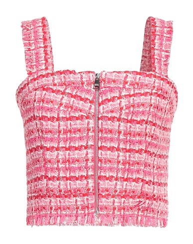 KARL LAGERFELD Top Fuchsia 43% Polyester, 42% Cotton, 9% Acrylic, 3% Polyamide, 3% Other Fibres