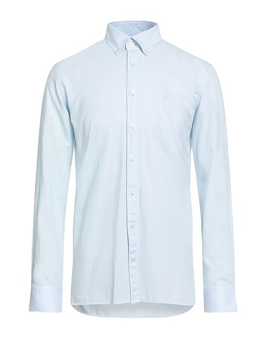 HACKETT Solid colour shirt Sky blue 100% Cotton