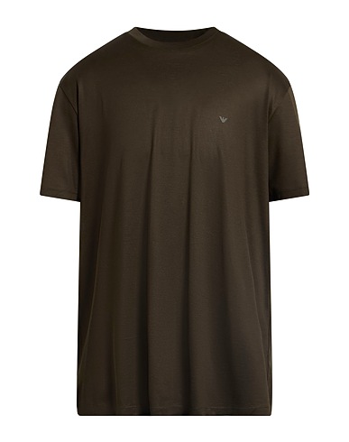 EMPORIO ARMANI Basic T-shirt Dark green 70% Lyocell, 30% Cotton