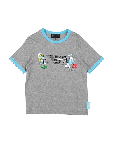 EMPORIO ARMANI T-shirt X THE SMURFS Grey 100% Cotton, Elastane