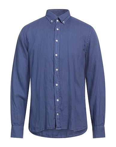 HACKETT Linen shirt Slate blue 100% Linen