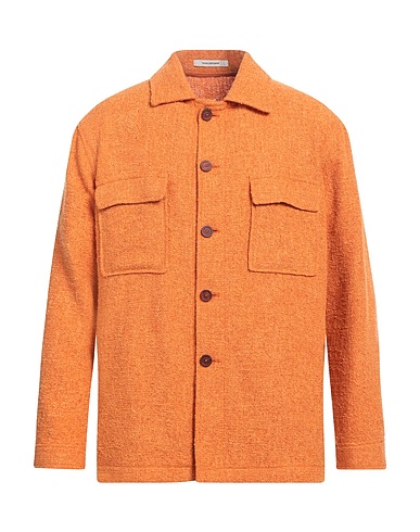 TAGLIATORE Solid colour shirt Mandarin 87% Polyester, 13% Linen