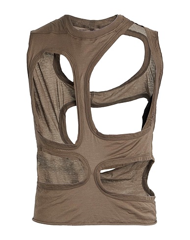 DRKSHDW by RICK OWENS Vest Khaki 100% Cotton