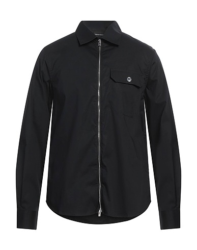 EMPORIO ARMANI Camicia tinta unita Nero 97% Cotone, 3% Elastan