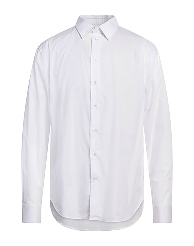 EMPORIO ARMANI Einfarbiges Hemd Weiß 97% Baumwolle, 3% Elastan