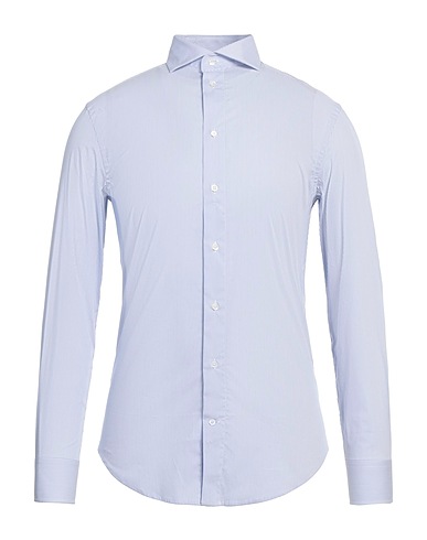 EMPORIO ARMANI Striped shirt Azure 75% Cotton, 22% Polyamide, 3% Elastane