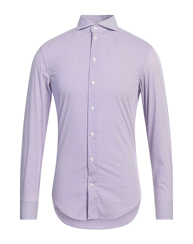 EMPORIO ARMANI Striped shirt Purple 75% Cotton, 22% Polyamide, 3% Elastane