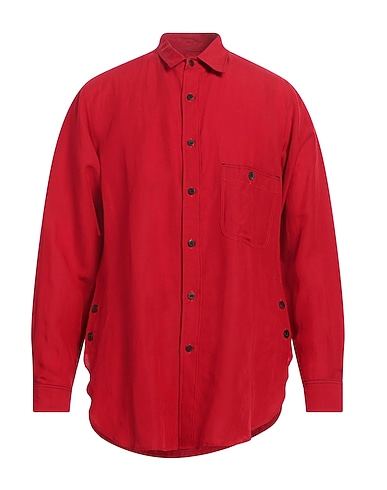 Y'S FOR MEN Linen shirt Red 54% Linen, 46% Lyocell