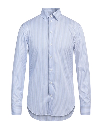 EMPORIO ARMANI Gestreiftes Hemd Azurblau 100% Baumwolle