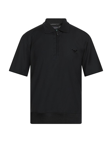 EMPORIO ARMANI Polo shirt Black 100% Virgin Wool, Viscose