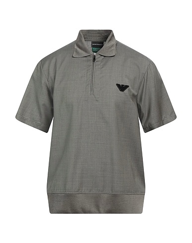 EMPORIO ARMANI Polo shirt Military green 100% Virgin Wool, Viscose
