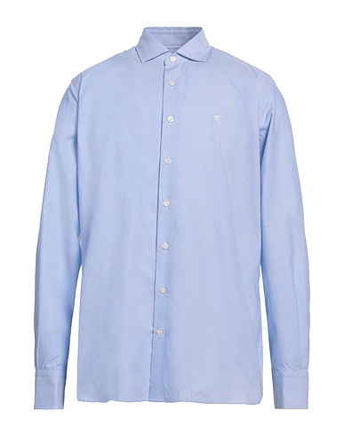 HACKETT Solid color shirt Sky blue 100% Cotton
