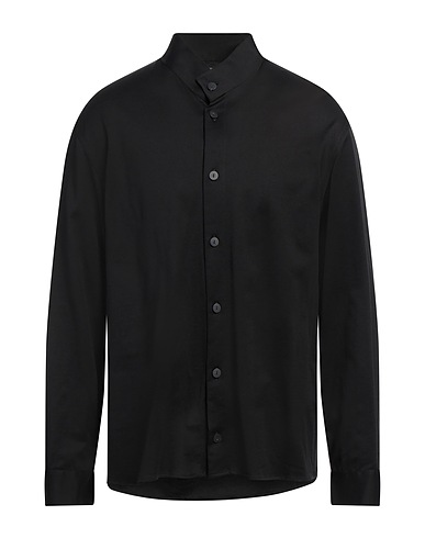 EMPORIO ARMANI Solid color shirt Black 100% Cotton