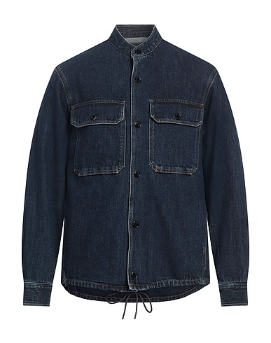 EMPORIO ARMANI Denim shirt Blue 90% Cotton, 10% Hemp