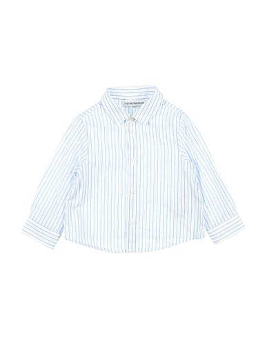 EMPORIO ARMANI Patterned shirt Light blue 100% Cotton