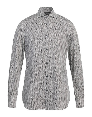 EMPORIO ARMANI Patterned shirt Black 50% Cotton, 50% Lyocell