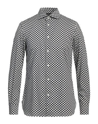 EMPORIO ARMANI Patterned shirt Black 50% Cotton, 50% Lyocell