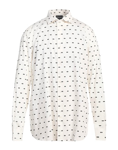 EMPORIO ARMANI Patterned shirt White 50% Cotton, 50% Lyocell