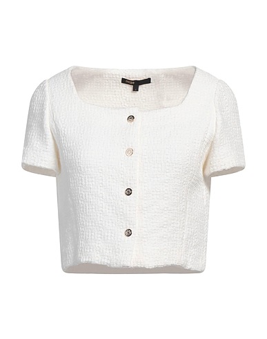 MAJE Solid colour shirts & blouses White 66% Cotton, 34% Polyamide