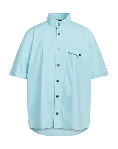 EMPORIO ARMANI Solid colour shirt Sky blue 100% Cotton