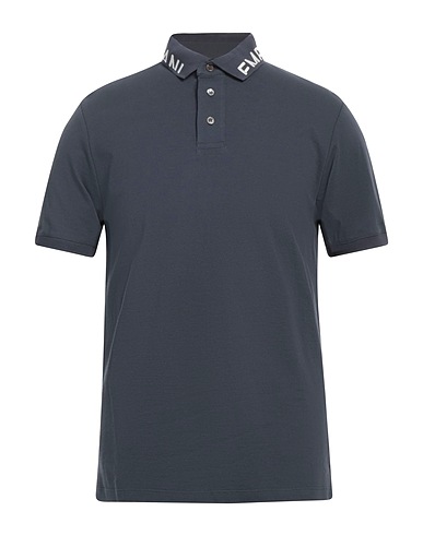 EMPORIO ARMANI Polo shirt Navy blue 100% Cotton